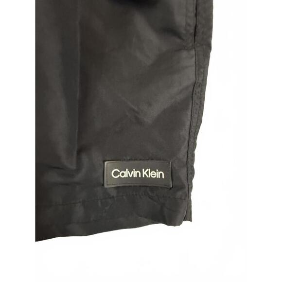 Calvin Klein Swim Trunks Mens Small Black Logo Swimwear Mesh Lined Quick Dry - Picture 2 of 8